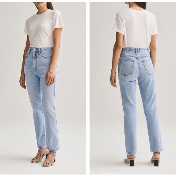 AGOLDE Pinch Waist High Rise Kick Flare Jeans Riptide Sz 32 $180 {3G12} - Picture 1 of 5